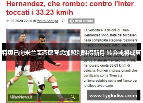 特奥已向米兰表态愿考虑加盟利雅得新月 转会或将成真